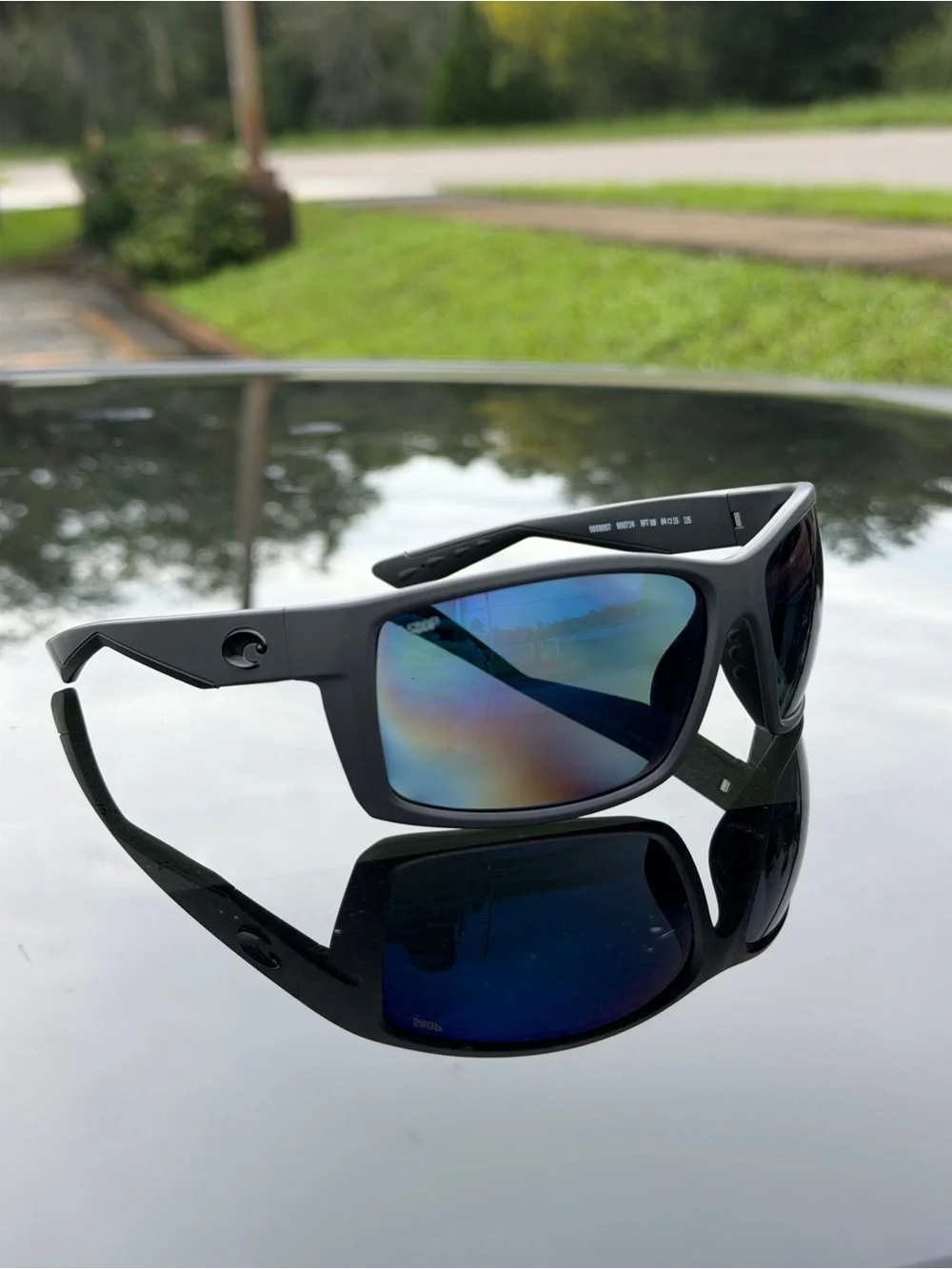 Costa Del Mar Reefton Matte Grey Sunglasses with Blue-Reflective Lenses